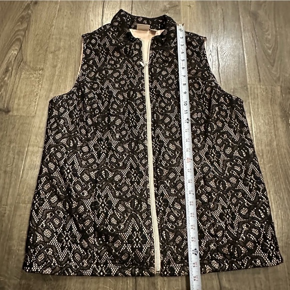 Zenergy By Chico's Women's M Sheer Vest Black Lace Light Pink Fairy Whimsigoth - Picture 7 of 10